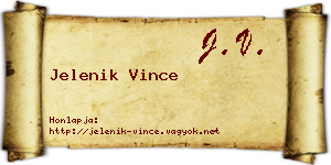 Jelenik Vince névjegykártya